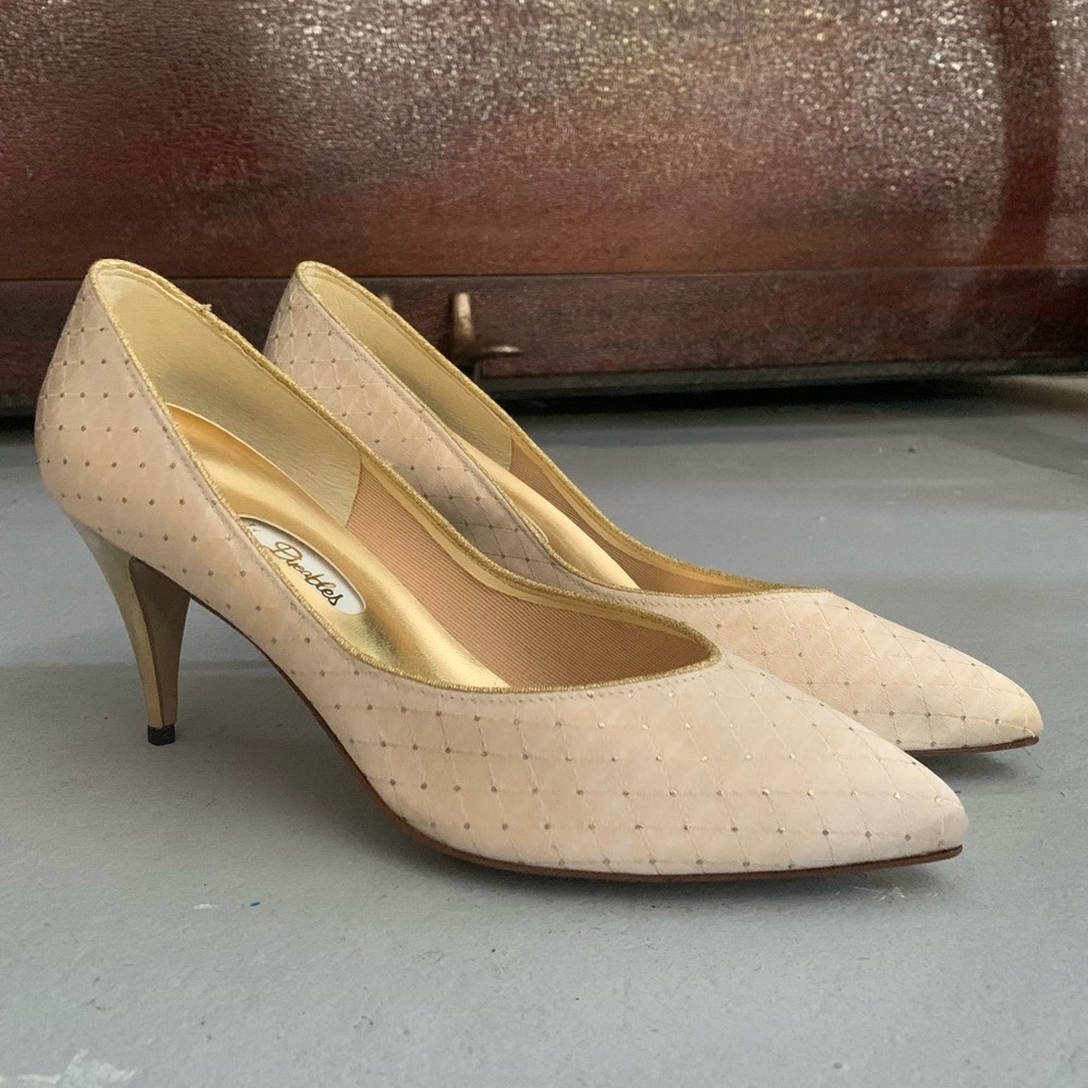 Ivory satin dyeable high heels